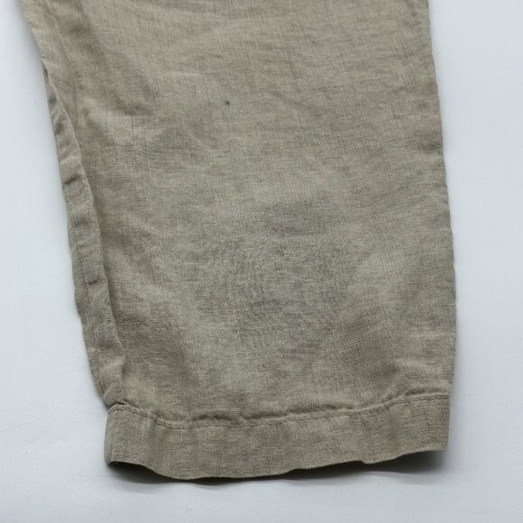 Eileen Fisher Women's Size Large Tan Organic Linen Pull-On Tapered Pants - FLAW! - Picture 8 of 10